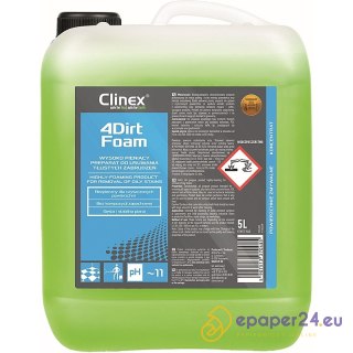 Preparat CLINEX 4Dirt Foam 5L, do usuwania tłustych zabrzudzeń