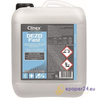 Profesjonalny koncentrat do mycia i dezynfekcji CLINEX Dezofast 5L, bakteriobójczy, wirusobójczy, grzybobójczy, skoncentrowany