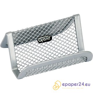 Stojak na wizytówki Grand metalowy srebrny