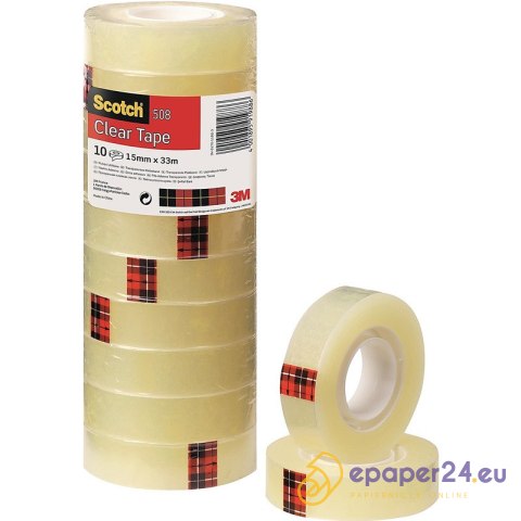 Taśma biurowa Scotch 508 15mm/33m transparentna (10) Taśma biurowa Scotch 508 15mm/33m transparentna (10)