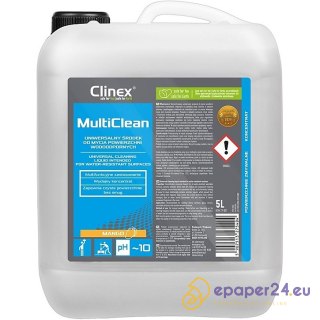 Uniwersalny środek CLINEX Multi Clean, do mycia powierzchni wodoodpornych, Mango, 5l