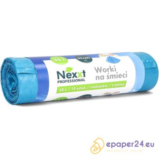 Worki na śmieci Nexxt 35L LDPE z taśmą niebieskie (15)
