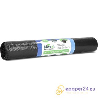 Worki na śmieci Nexxt 60L LDPE czarne (20)