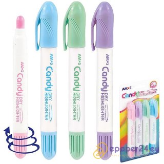Zakreślacze w sztyfcie Amos Candy 4 kolory