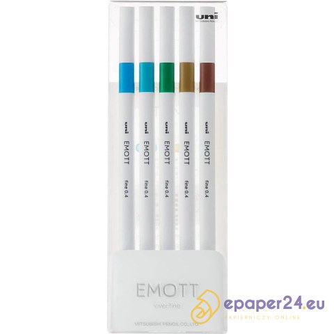 Cienkopisy Uni Emott No.4 0.4mm 5 kolorów Cienkopisy Uni Emott No.4 0.4mm 5 kolorów