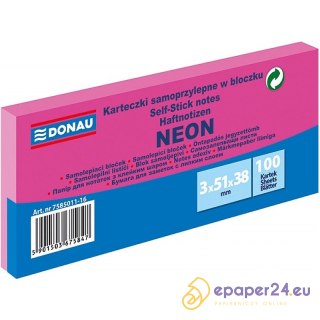 Karteczki Donau 38x51mm neon różowe (3x100)