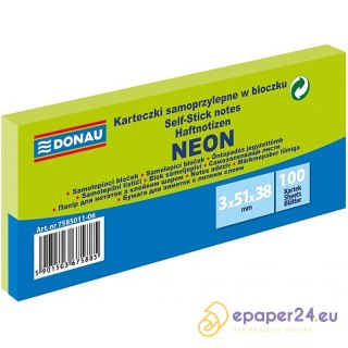 Karteczki Donau 38x51mm neon zielone (3x100)