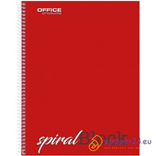 Kołonotatnik Office Products A4/80k linia bordowy