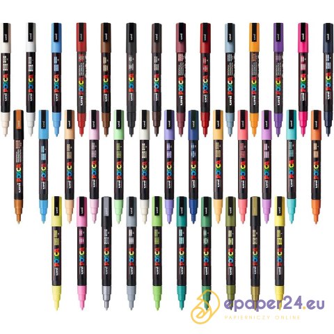 Marker z farbą plakatową Uni POSCA PC-3M srebrny Marker z farbą plakatową Uni POSCA PC-3M srebrny