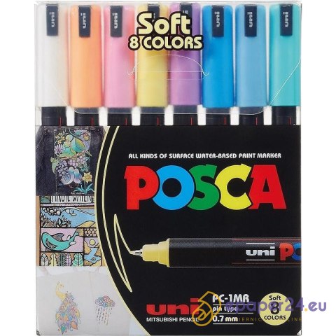 Markery z farbą plakatową Uni POSCA PC-1MR 8 kolor Markery z farbą plakatową Uni POSCA PC-1MR 8 kolor