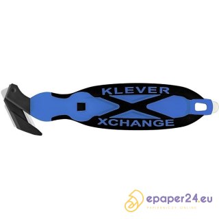 Nóż bezpieczny Klever XChange With Scraper niebies