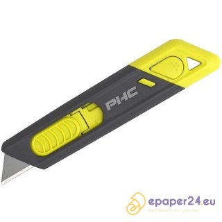Nóż bezpieczny PHC Metti szaro-żółty