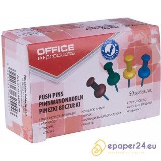 Pinezki beczułki OFFICE PRODUCTS, 50szt., mix kolo