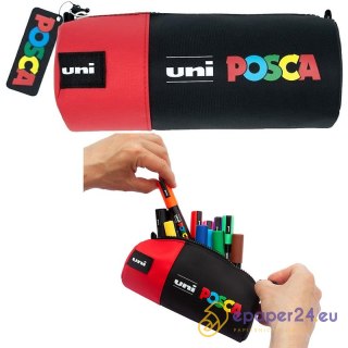 Piórnik Uni POSCA czarno-czerwony
