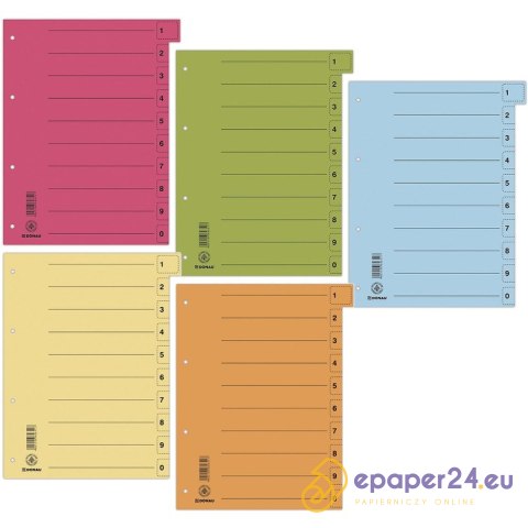Przekładka DONAU, karton, A4, 235x300mm, 0-9, 1 ka Przekładka DONAU, karton, A4, 235x300mm, 0-9, 1 ka