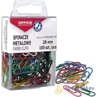 Spinacze kolorowe OFFICE PRODUCTS, powlekane, 28mm