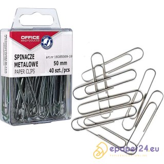 Spinacze metalowe OFFICE PRODUCTS, gładkie, 50mm,