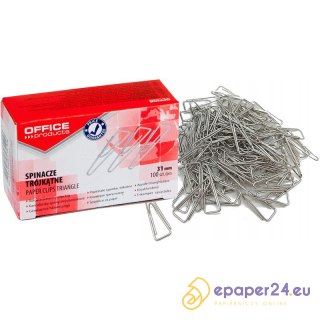 Spinacze trójkštne OFFICE PRODUCTS, 31mm, 100szt.,