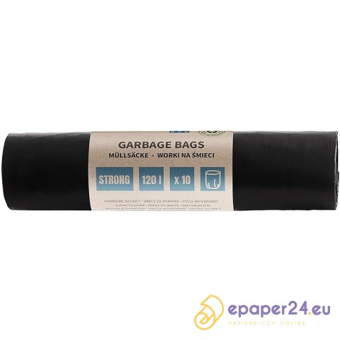 Worki na śmieci DONAU ECO, mocne (LDPE), 120l, 10 Worki na śmieci DONAU ECO, mocne (LDPE), 120l, 10