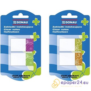 Zakładki indeksujšce DONAU, PP, 25x45mm, 2x20 kart