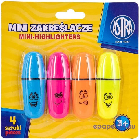 Zakreślacze Astra Mini 4 kolory Zakreślacze Astra Mini 4 kolory