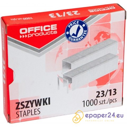 Zszywki OFFICE PRODUCTS, 23/13, 1000szt. Zszywki OFFICE PRODUCTS, 23/13, 1000szt.