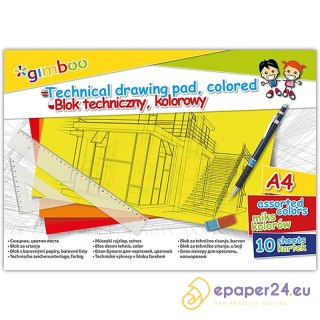 Blok techniczny Gimboo A4/10k kolorowy