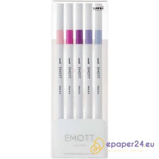Cienkopisy Uni Emott No.7 0.4mm 5 kolorów