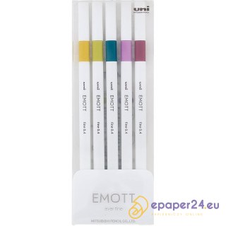 Cienkopisy Uni Emott No.8 0.4mm 5 kolorów