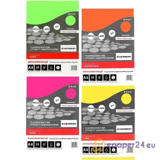 Etykiety Emerson A4 śr.40mm żółte (25)