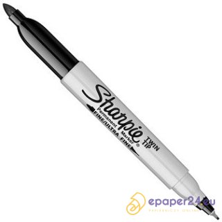 MARKER SHARPIE TWIN TIP CZARNY BLISTER 1 SZT