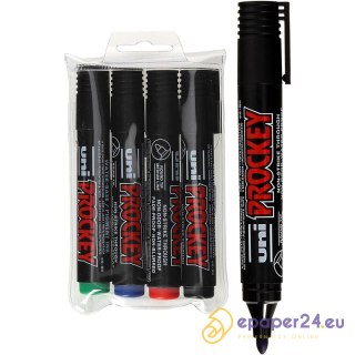 Markery do flipchartów Uni PM-122 4 kolory