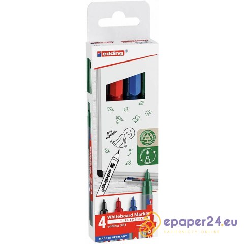Markery do tablic Edding e-361 4 kolory Markery do tablic Edding e-361 4 kolory