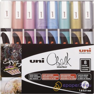 Markery kredowe Uni PWE-5M 8 kolorów