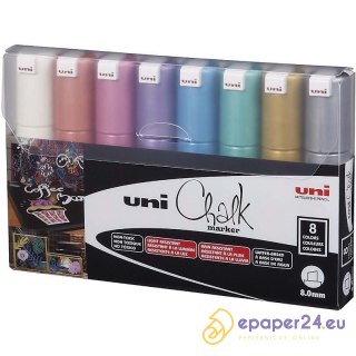Markery kredowe Uni PWE-8K 8 kolorów