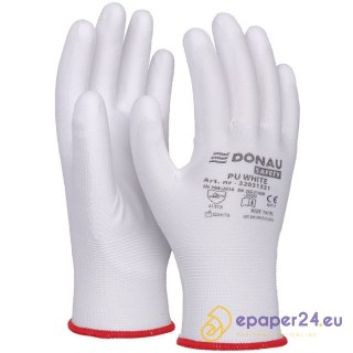 Rękawice Donau Safety PU White rozm.10 białe