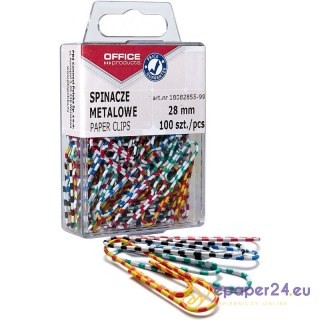 Spinacze metalowe OFFICE PRODUCTS Zebra, powlekane
