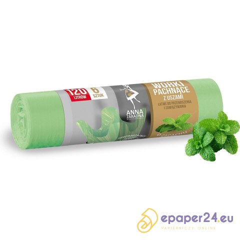 Worki na śmieci Anna Zaradna 120L HDLD z uszami mi Worki na śmieci Anna Zaradna 120L HDLD z uszami mi