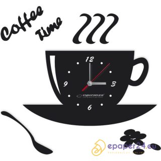 ZEGAR ŚCIENNY ESPERANZA FLORENCE 3D CZARNY